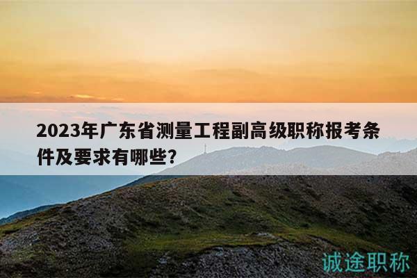2023年廣東省測(cè)量工程副高級(jí)職稱報(bào)考條件及要求有哪些？