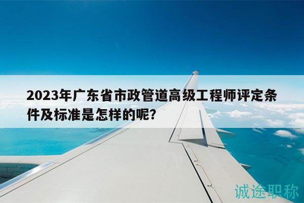 2023年廣東省市政管道高級(jí)工程師評(píng)定條件及標(biāo)準(zhǔn)是怎樣的呢？
