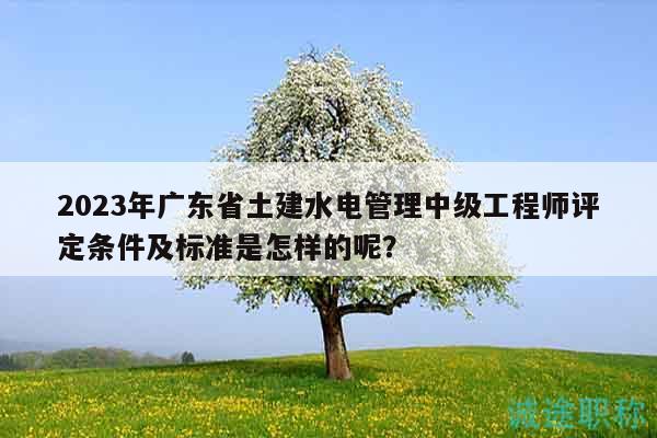 2023年廣東省土建水電管理中級(jí)工程師評(píng)定條件及標(biāo)準(zhǔn)是怎樣的呢？