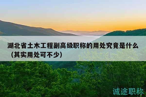 湖北省土木工程副高級(jí)職稱的用處究竟是什么（其實(shí)用處可不少）