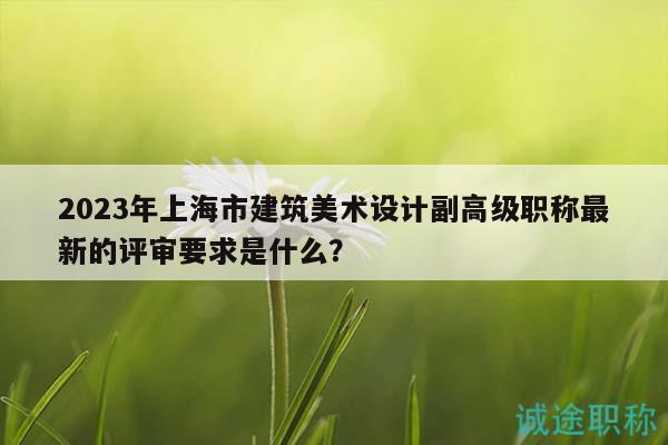 2023年上海市建筑美術(shù)設(shè)計(jì)副高級職稱最新的評審要求是什么？