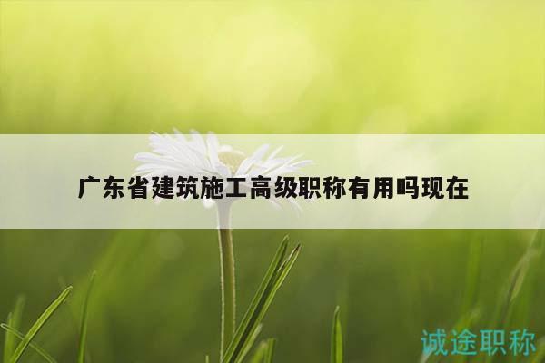 廣東省建筑施工高級職稱有用嗎現(xiàn)在