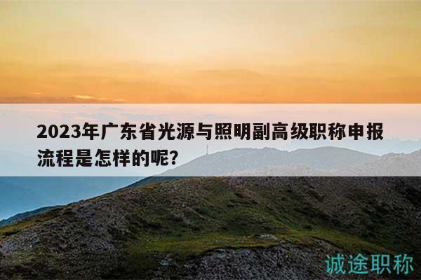 2023年廣東省光源與照明副高級職稱申報流程是怎樣的呢？