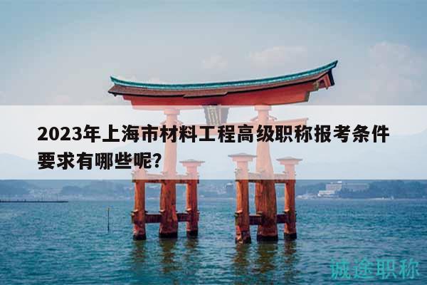 2023年上海市材料工程高級(jí)職稱報(bào)考條件要求有哪些呢？
