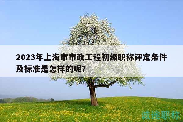 2023年上海市市政工程初級職稱評定條件及標(biāo)準(zhǔn)是怎樣的呢？