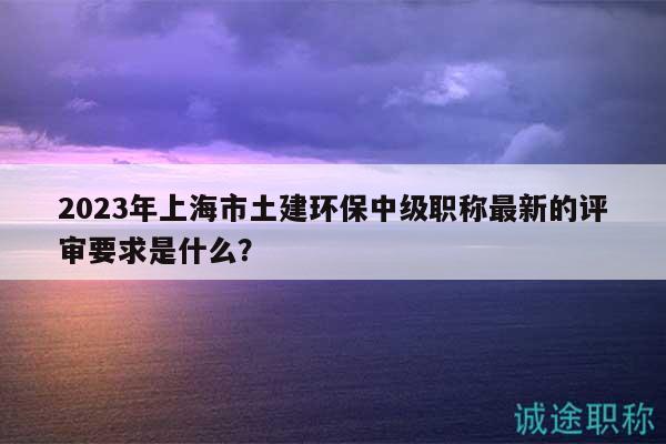2023年上海市土建環(huán)保中級職稱最新的評審要求是什么？