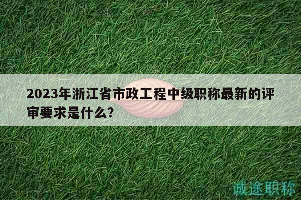 2023年浙江省市政工程中級(jí)職稱(chēng)最新的評(píng)審要求是什么？