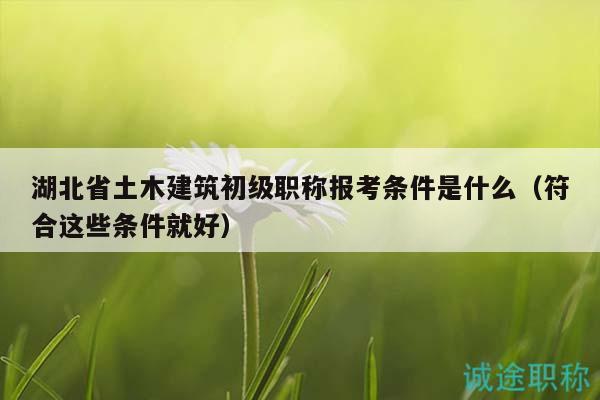湖北省土木建筑初級(jí)職稱(chēng)報(bào)考條件是什么（符合這些條件就好）