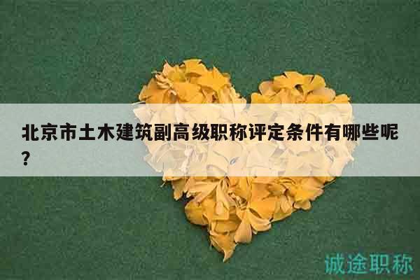 北京市土木建筑副高級(jí)職稱評(píng)定條件有哪些呢？