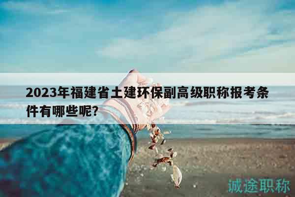 2023年福建省土建環(huán)保副高級(jí)職稱(chēng)報(bào)考條件有哪些呢？