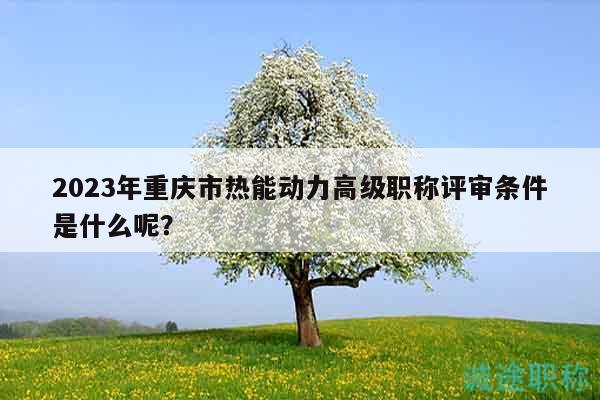 2023年重慶市熱能動力高級職稱評審條件是什么呢？