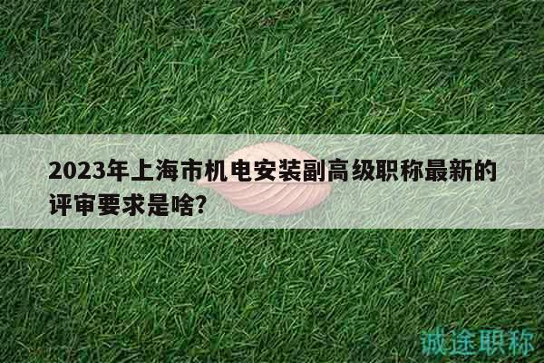2023年上海市機(jī)電安裝副高級職稱最新的評審要求是啥？