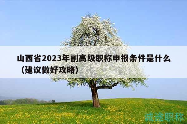 山西省2023年副高級(jí)職稱(chēng)申報(bào)條件是什么（建議做好攻略）