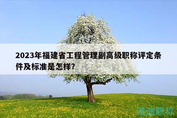2023年福建省工程管理副高級(jí)職稱評(píng)定條件及標(biāo)準(zhǔn)是怎樣？