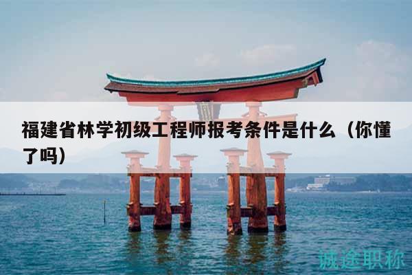 福建省林學(xué)初級(jí)工程師報(bào)考條件是什么（你懂了嗎）