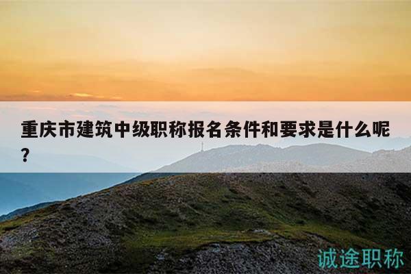 重慶市建筑中級職稱報名條件和要求是什么呢？