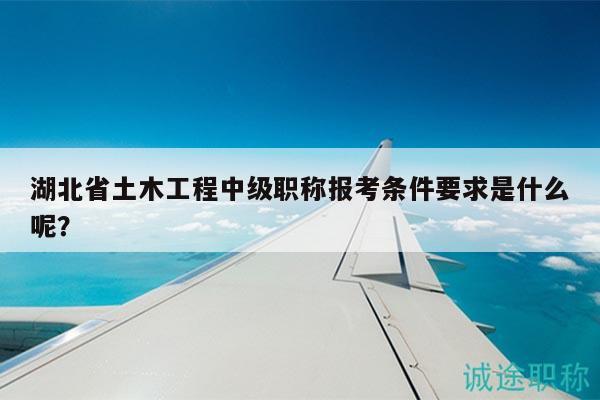 湖北省土木工程中級職稱報考條件要求是什么呢？