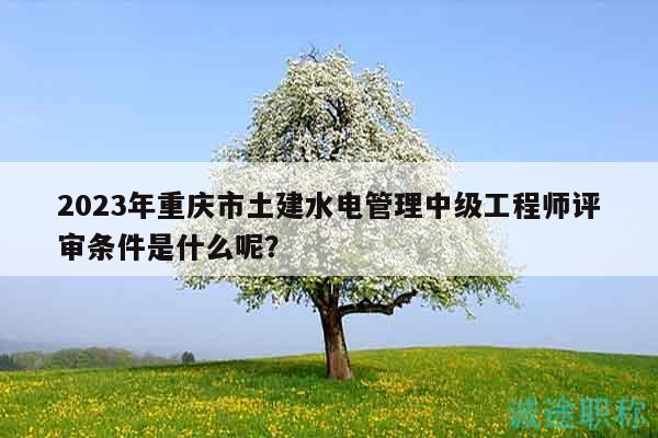 2023年重慶市土建水電管理中級工程師評審條件是什么呢？