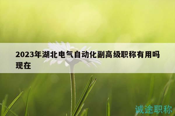 2023年湖北電氣自動(dòng)化副高級(jí)職稱有用嗎現(xiàn)在