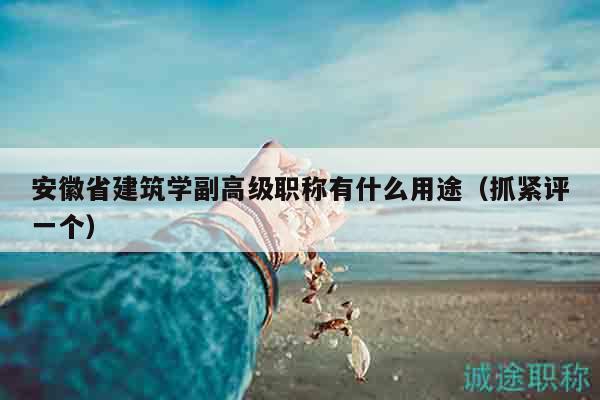 安徽省建筑學(xué)副高級職稱有什么用途（抓緊評一個）