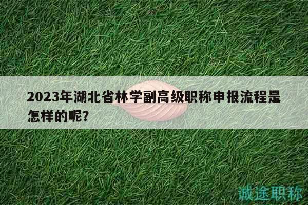 2023年湖北省林學(xué)副高級(jí)職稱(chēng)申報(bào)流程是怎樣的呢？