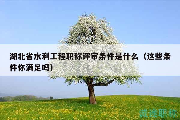 湖北省水利工程職稱評(píng)審條件是什么（這些條件你滿足嗎）