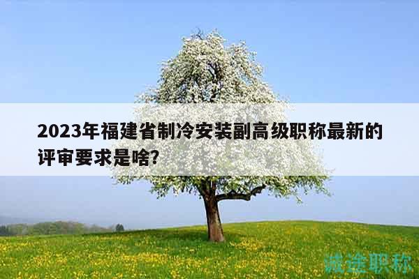 2023年福建省制冷安裝副高級(jí)職稱最新的評(píng)審要求是啥？