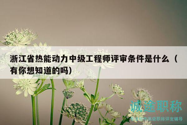 浙江省熱能動(dòng)力中級(jí)工程師評(píng)審條件是什么（有你想知道的嗎）