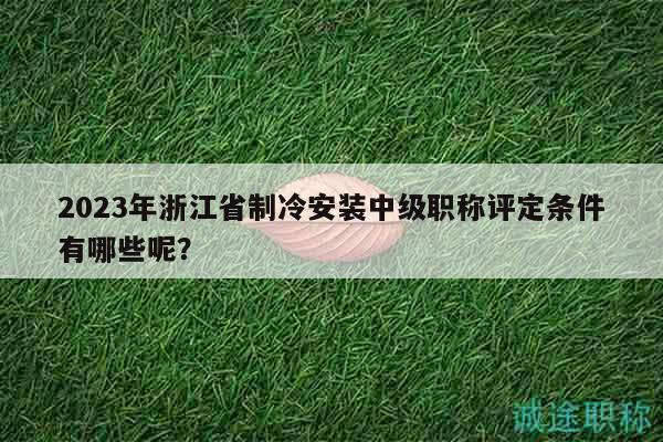2023年浙江省制冷安裝中級(jí)職稱(chēng)評(píng)定條件有哪些呢？