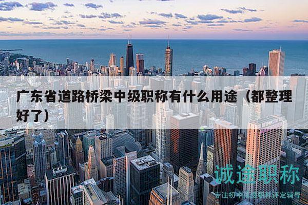 廣東省道路橋梁中級職稱有什么用途（都整理好了）