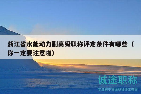 浙江省水能動力副高級職稱評定條件有哪些（你一定要注意啦）