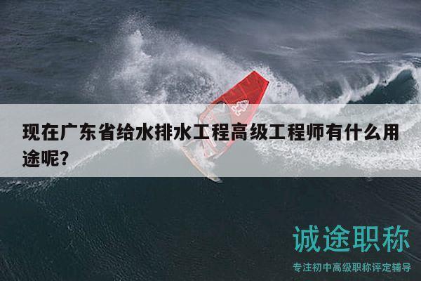 現(xiàn)在廣東省給水排水工程高級工程師有什么用途呢？