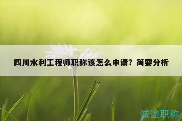 四川水利工程師職稱該怎么申請(qǐng)？簡要分析