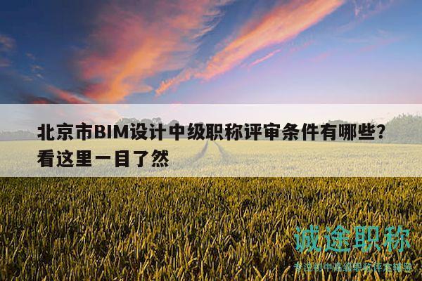 北京市BIM設(shè)計(jì)中級(jí)職稱評(píng)審條件有哪些？看這里一目了然
