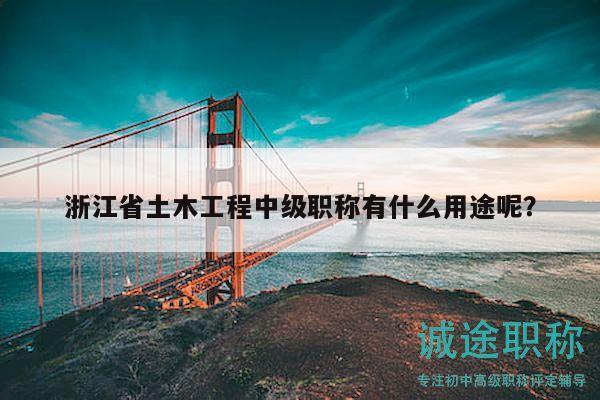 浙江省土木工程中級職稱有什么用途呢？