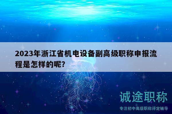 2023年浙江省機電設備副高級職稱申報流程是怎樣的呢？