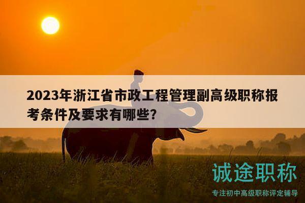 2023年浙江省市政工程管理副高級職稱報考條件及要求有哪些？