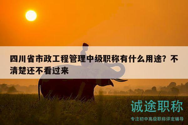 四川省市政工程管理中級職稱有什么用途？不清楚還不看過來