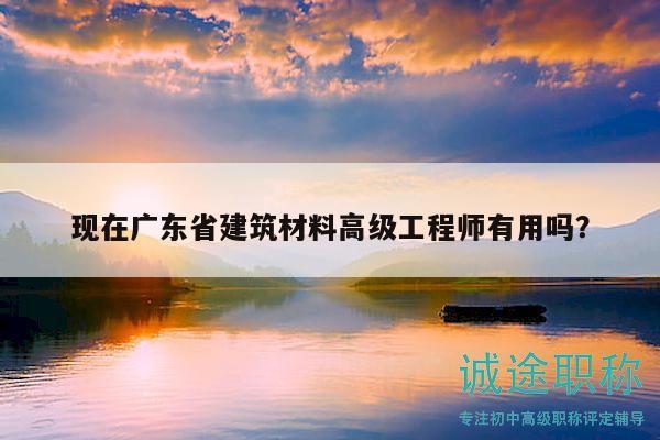 現(xiàn)在廣東省建筑材料高級工程師有用嗎？