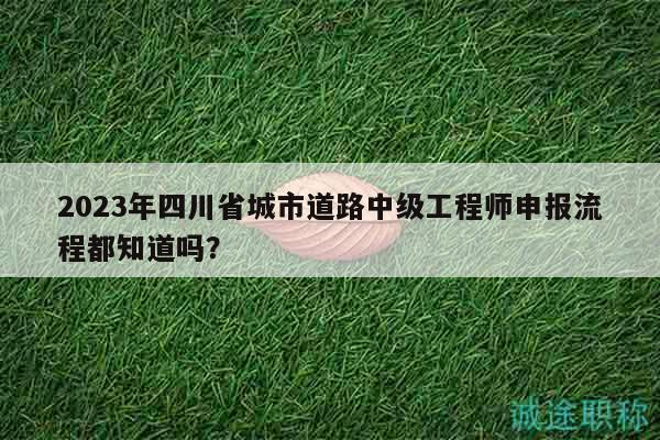 2023年四川省城市道路中級(jí)工程師申報(bào)流程都知道嗎？