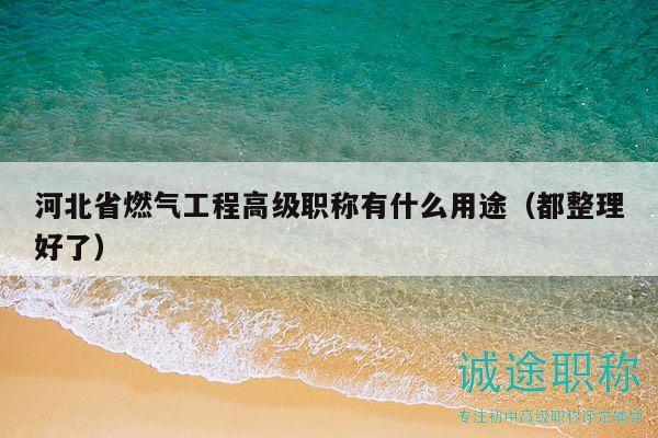 河北省燃?xì)夤こ谈呒壜毞Q有什么用途（都整理好了）