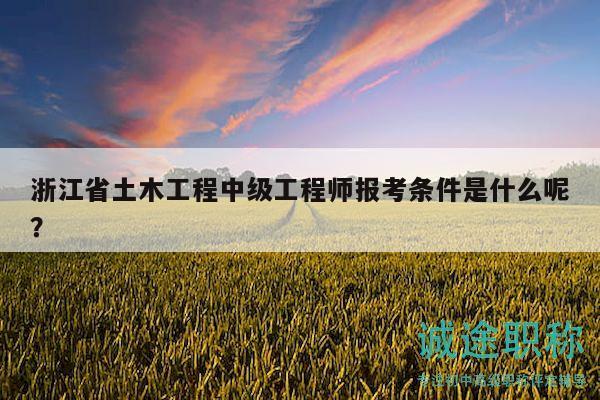 浙江省土木工程中級工程師報考條件是什么呢？