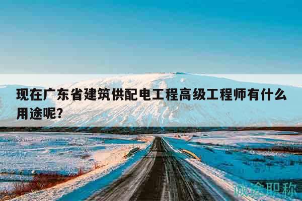 現(xiàn)在廣東省建筑供配電工程高級(jí)工程師有什么用途呢？
