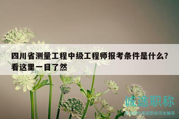 四川省測量工程中級工程師報考條件是什么？看這里一目了然