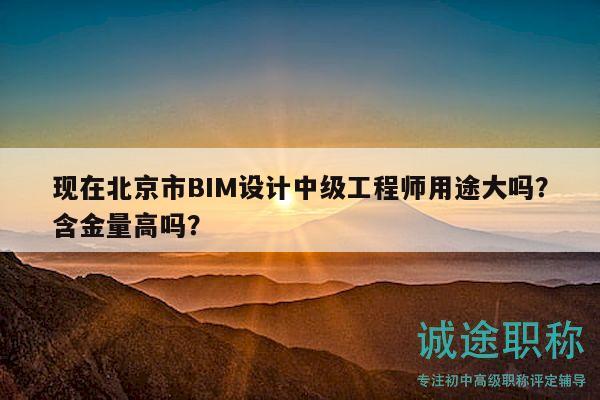 現(xiàn)在北京市BIM設計中級工程師用途大嗎？含金量高嗎？
