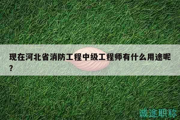 現(xiàn)在河北省消防工程中級工程師有什么用途呢？