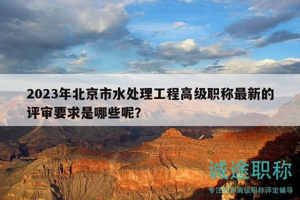 2023年北京市水處理工程高級職稱最新的評審要求是哪些呢？