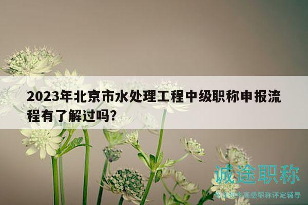 2023年北京市水處理工程中級職稱申報流程有了解過嗎？