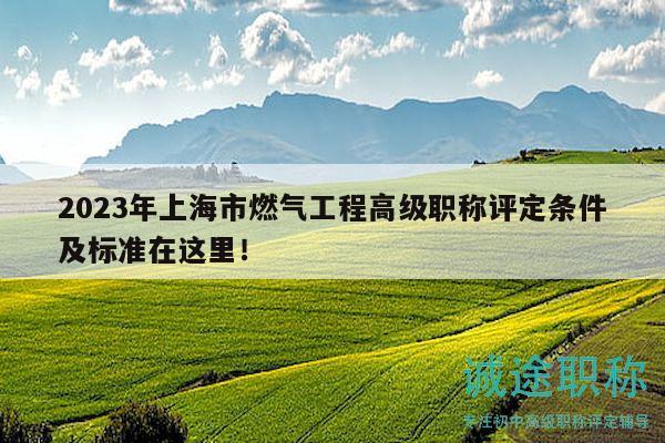 2023年上海市燃氣工程高級職稱評定條件及標準在這里！