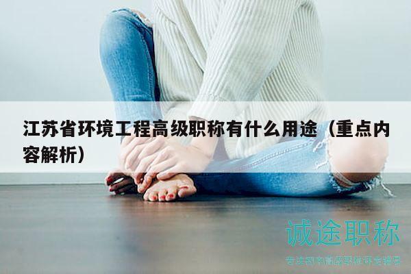 江蘇省環(huán)境工程高級職稱有什么用途（重點內(nèi)容解析）